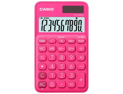 Calculadora casio sl-310uc-rd bolso 10 digitos tax +/- tecla duplo zero cor fucsia , Casio , 155205 , 4549526612824